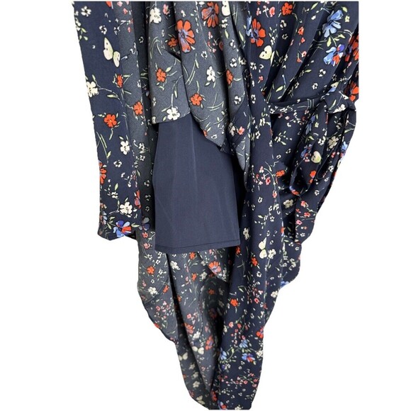 Sanctuary Maxi Dress Women’s Large Navy Blue Floral Butterfly Print A Line NEW - Picture 6 of 12
